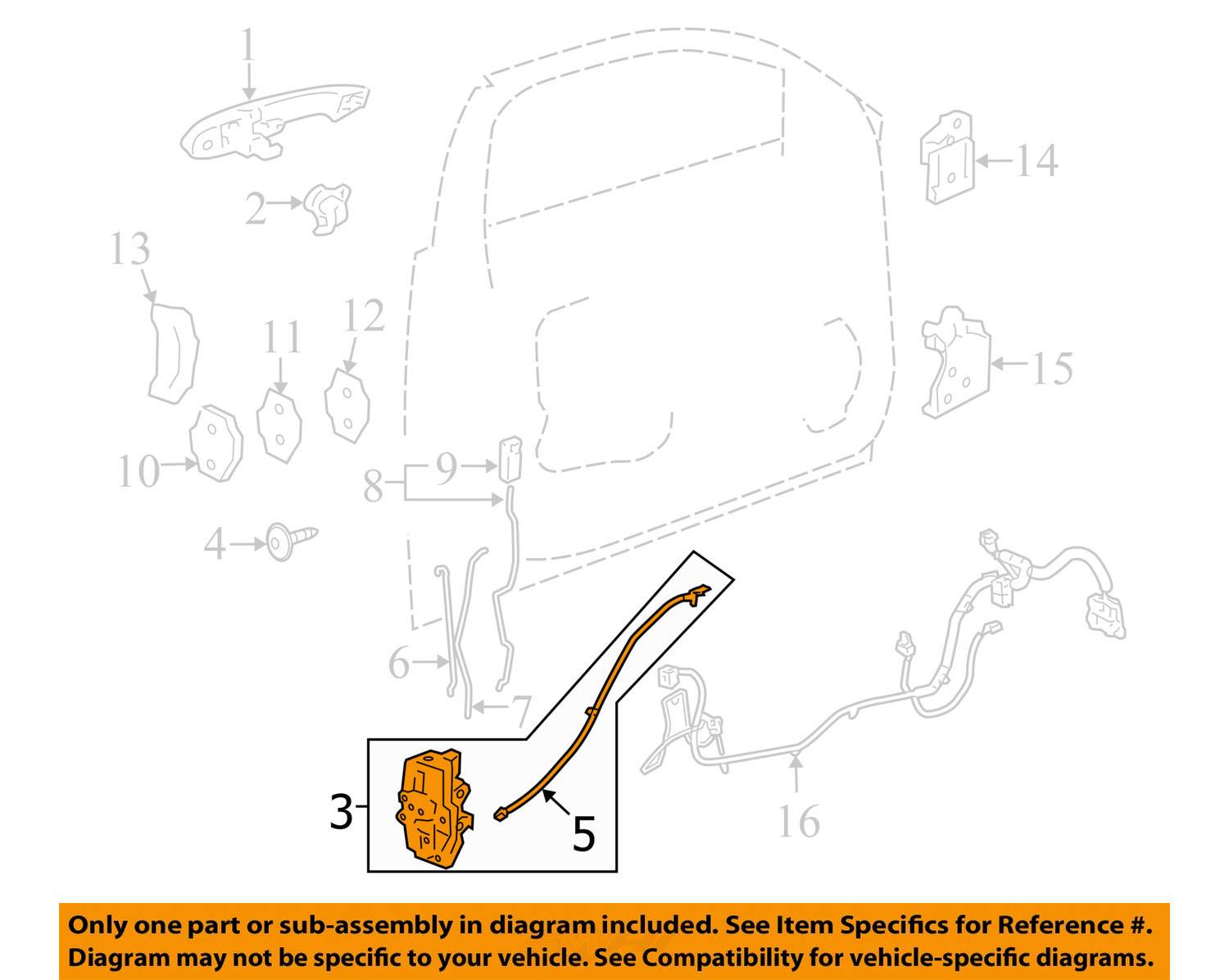 20062011 IMPALA PASSENGER FRONT DOOR LATCH/LOCK WITH ACTUATOR NEW GM