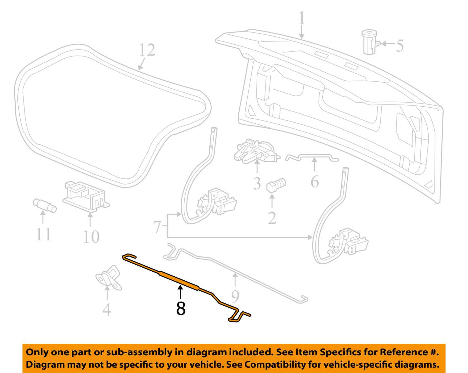 Chevrolet GM OEM 0408 Malibu Trunk LidTorsion Bar Torque Rod Right