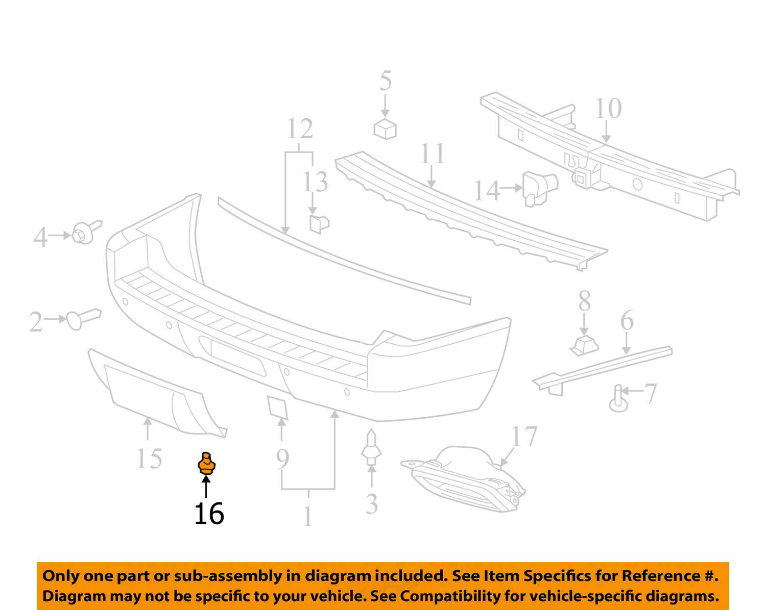 ACADIA ENCLAVE TRAVERSE REAR HITCH COVER RETAINER CLIP 20082016 NEW