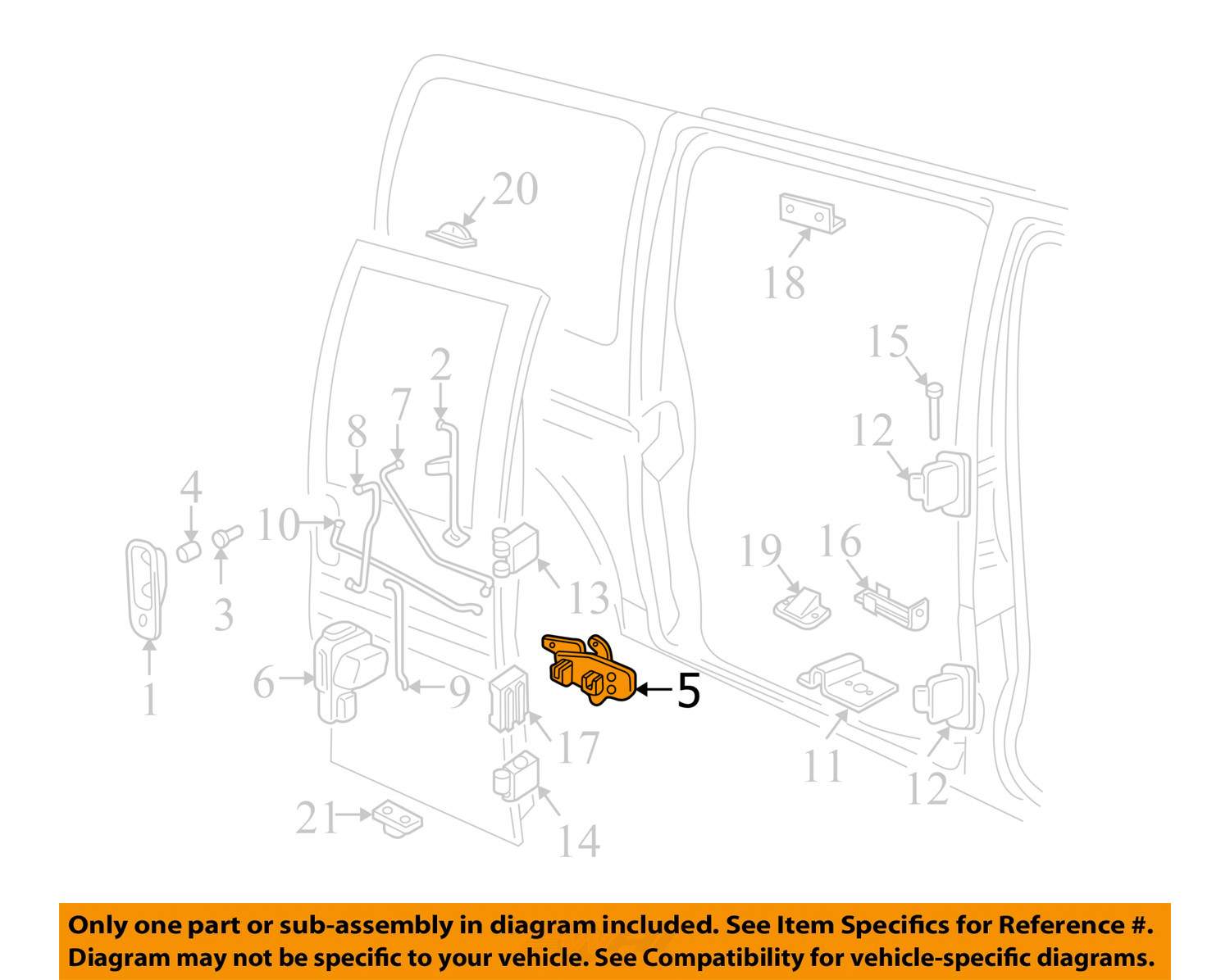 GM OEM Side Sliding Door-Handle, Inside Right 15727742 | eBay gm door diagram 