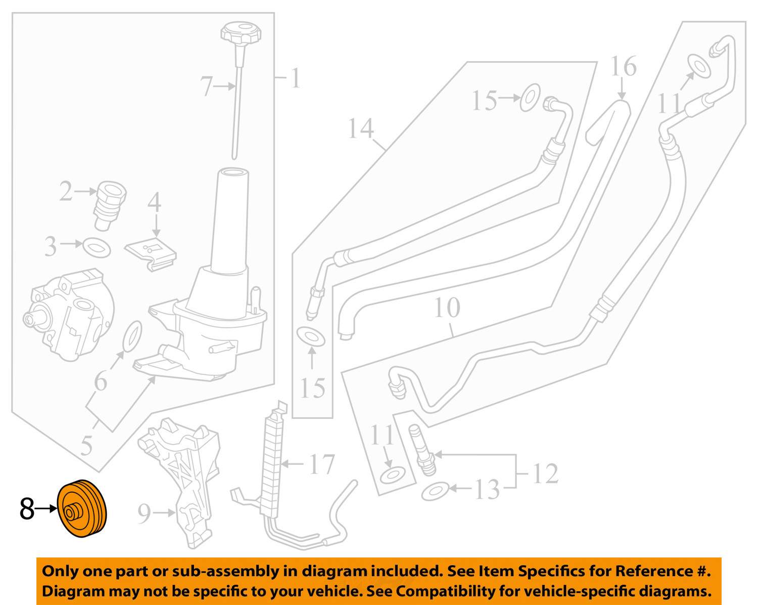20112017 SILVERADO SIERRA DURAMAX POWER STEERING PUMP PULLEY NEW GM