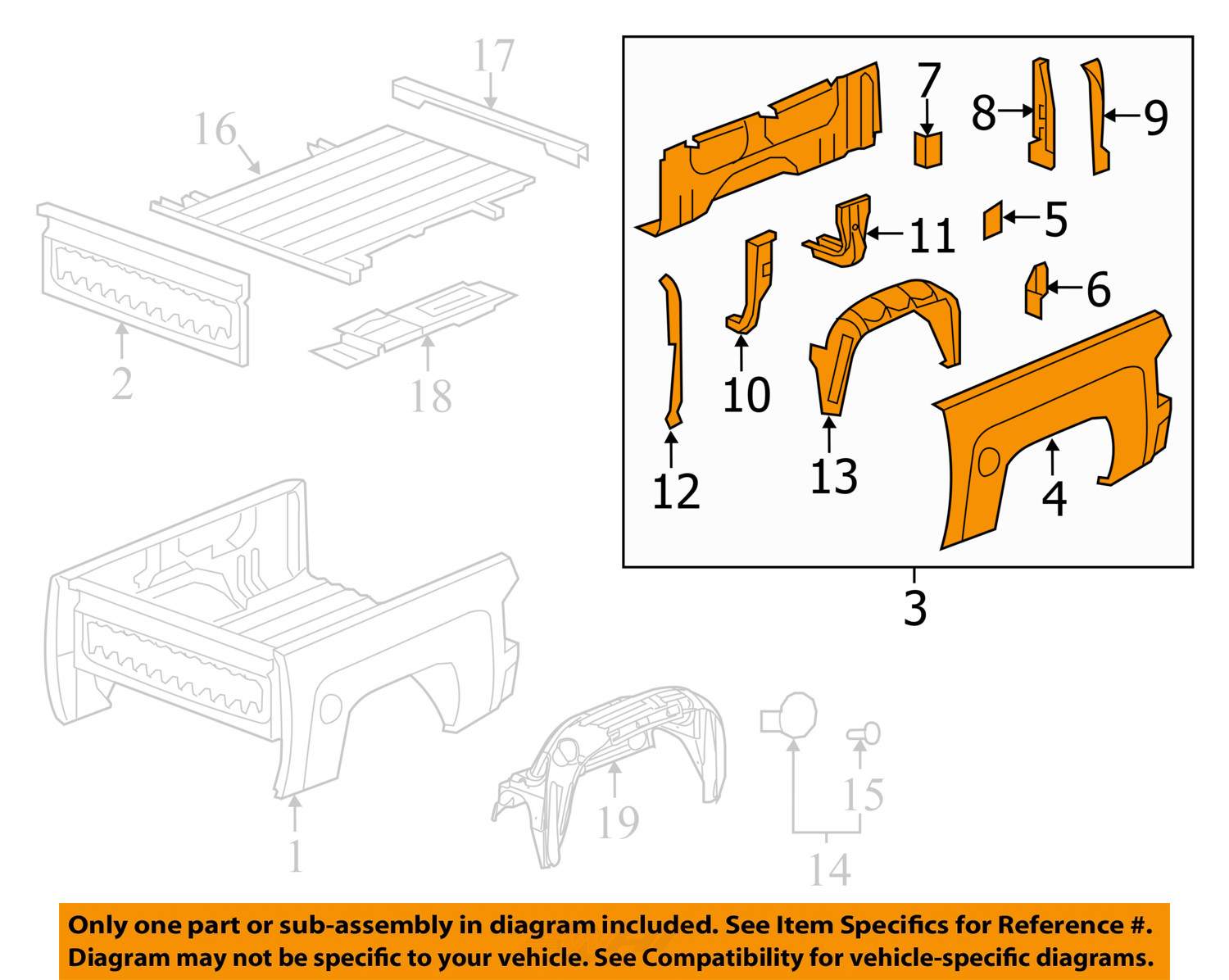 GM OEM Pick Up Box BedSide Panel Right 15294359 eBay