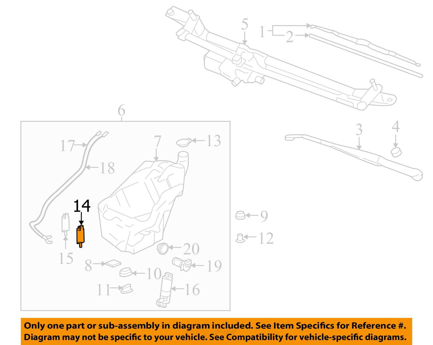 TRAILBLAZER ENVOY WINDSHIELD WASHER FLUID PUMP 20022009 NEW OEM
