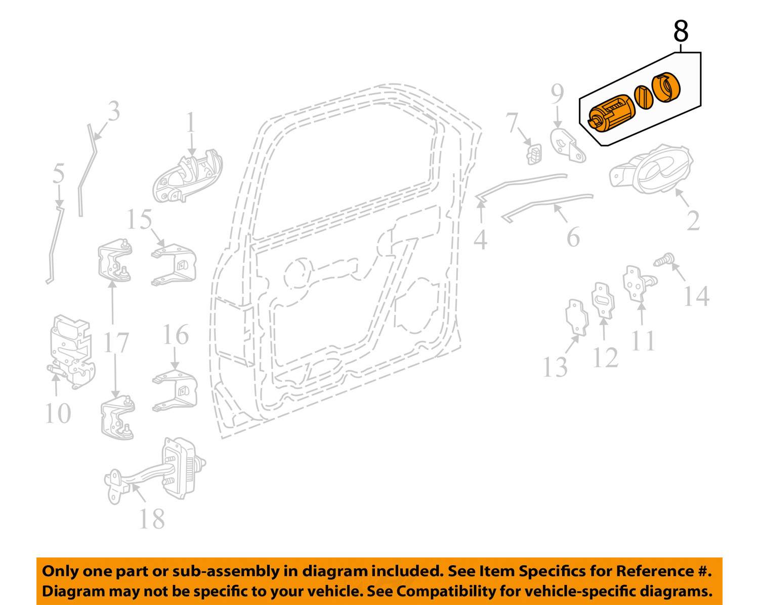 GM OEM Front Door-Lock Cylinder 15782681 | eBay gm door diagram 