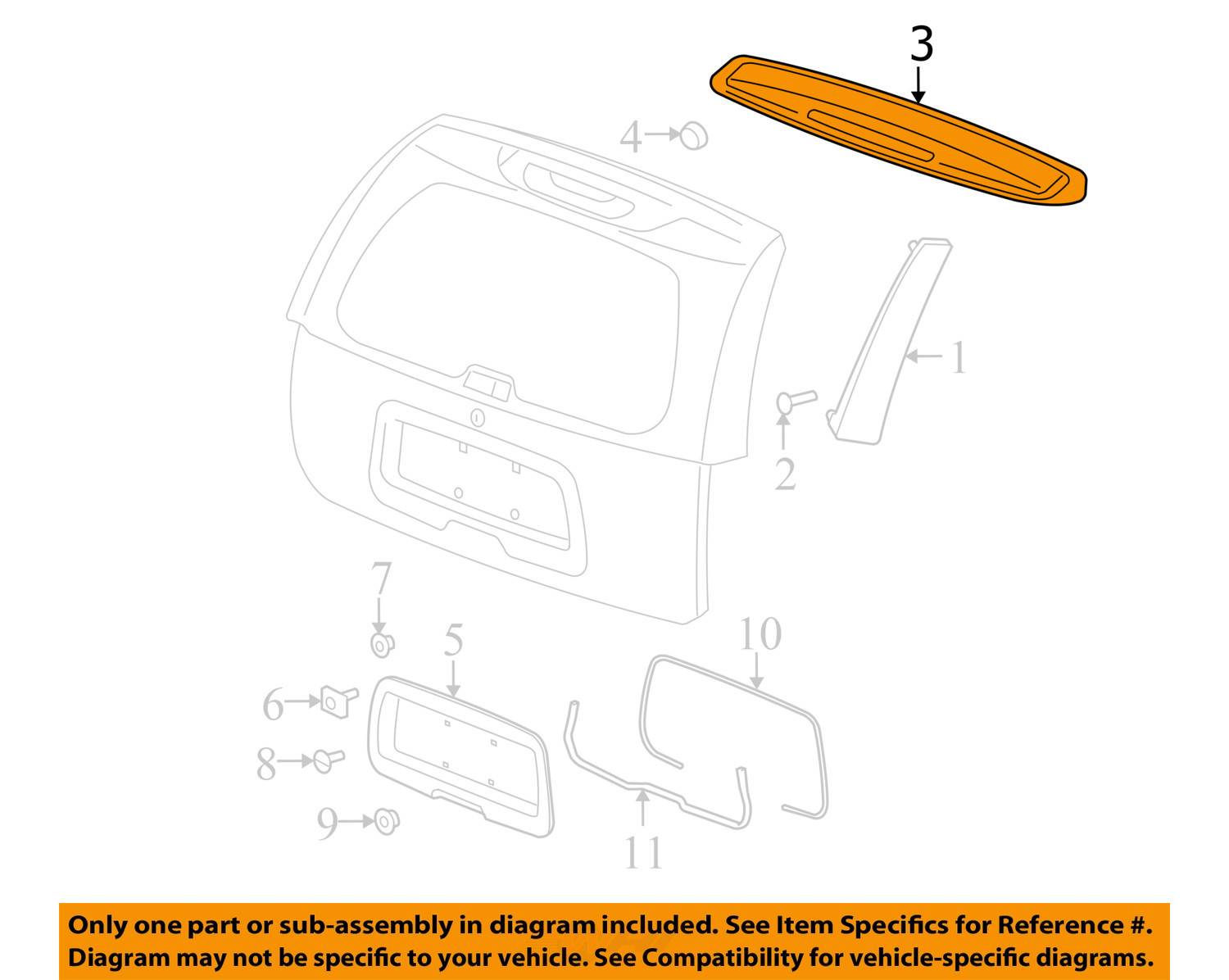 Chevrolet Gm Oem Trailblazer Liftgate Tailgate Upper Molding Trim