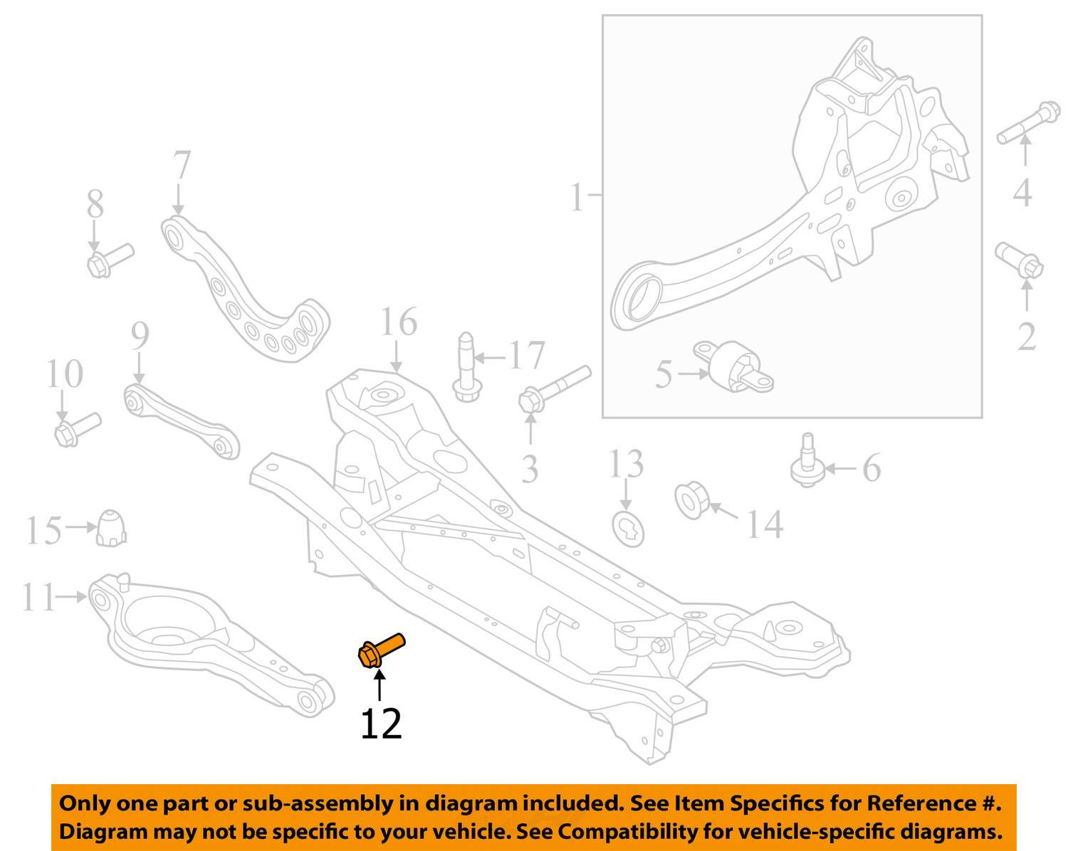 FORD OEM 1317 Escape Rear SuspensionLower Control Arm Adjust Bolt