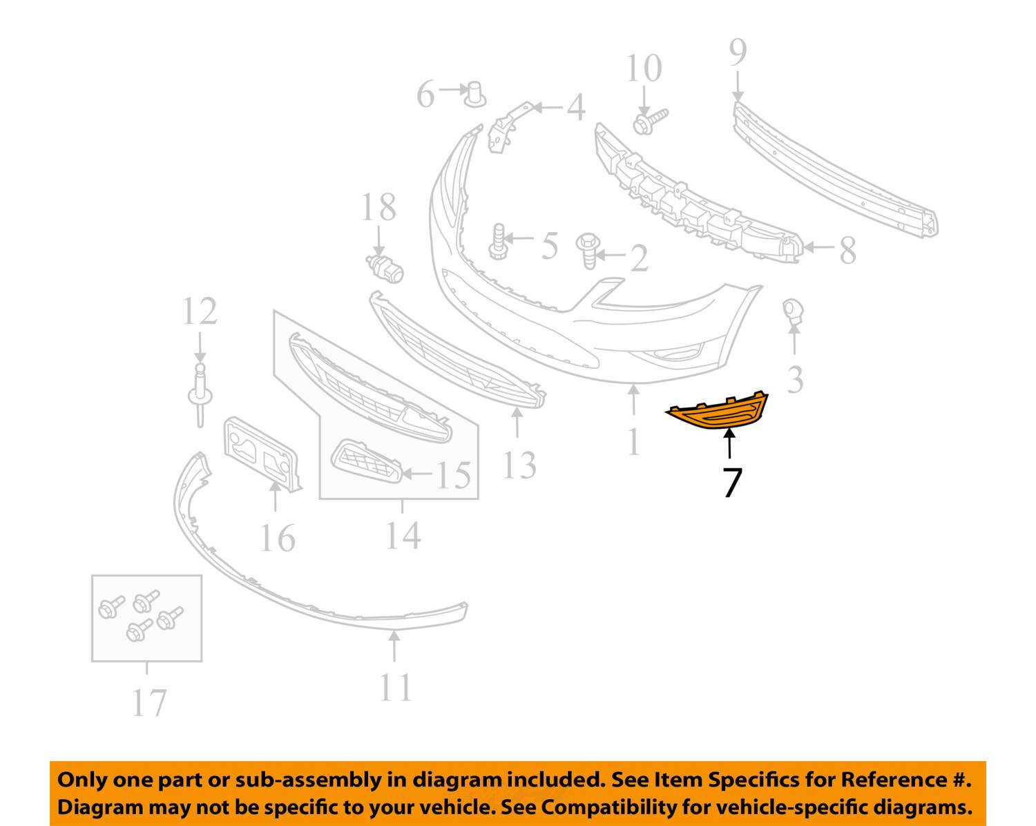 Ford Oem Diagram - Image Is Loading Ford Oem   Taurus Front Bumper Side - Ford Oem Diagram