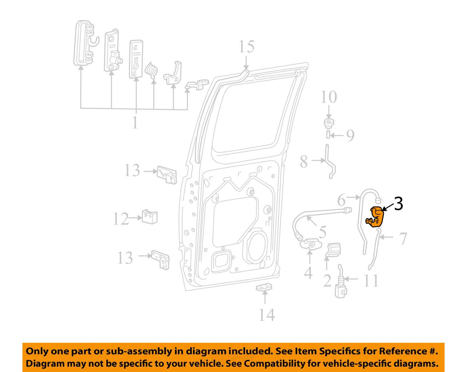 FORD OEM 9296 E350 Econoline Club Wagon Side DoorLock 8C2Z15264A00B