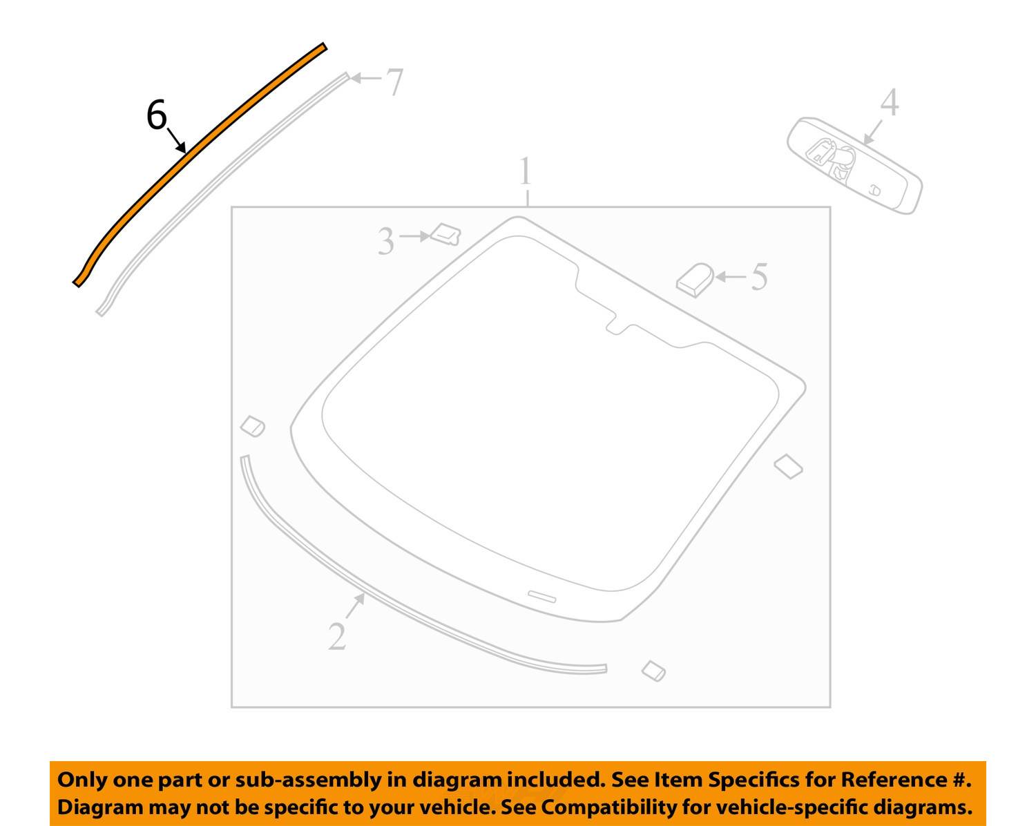 NEW OEM RIGHT SIDE RH WINDSHIELD MOLDING 20112015 FORD FIESTA 4 OR 5