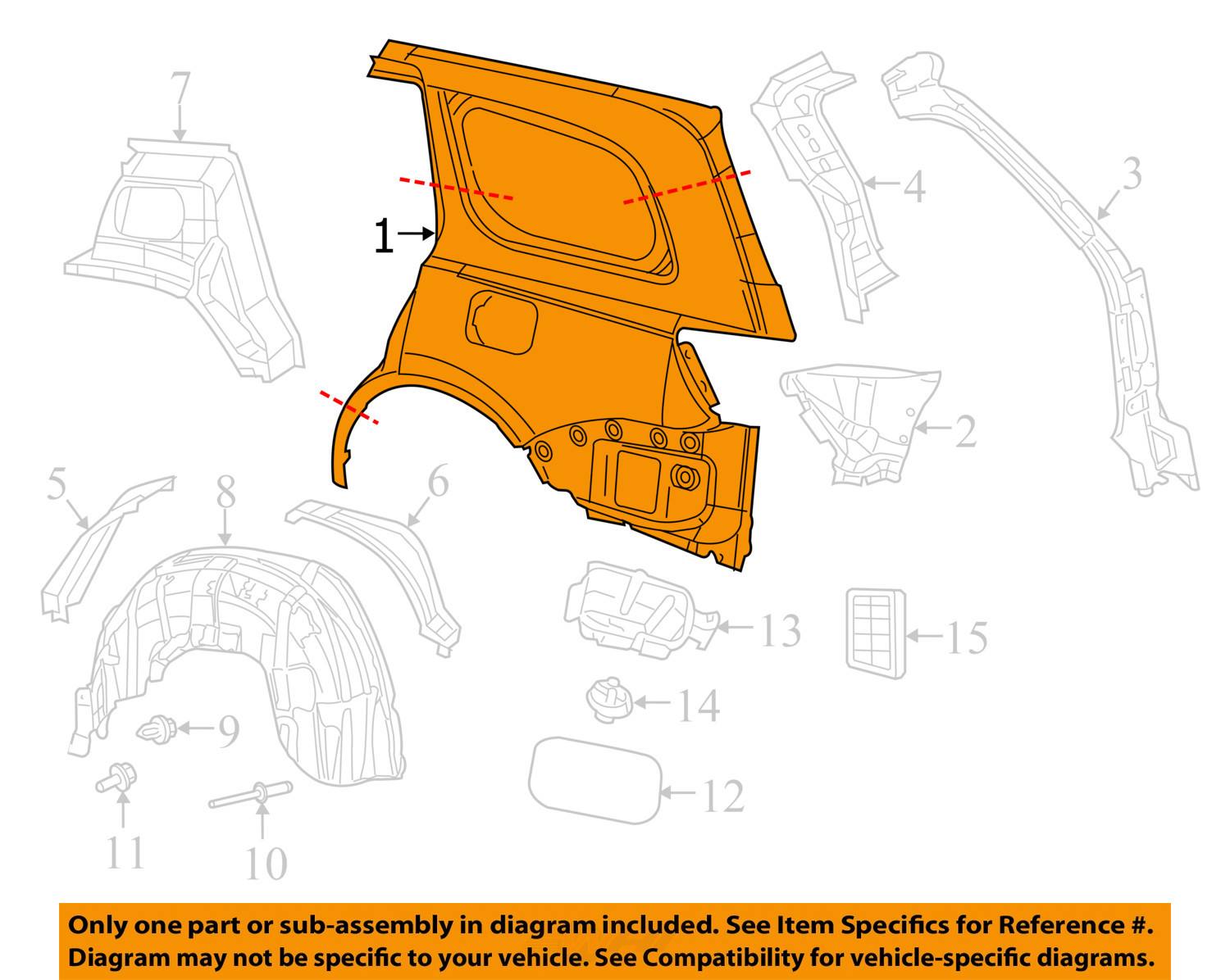 Jeep CHRYSLER OEM Grand CherokeeQuarter Panel Rear Fender Right