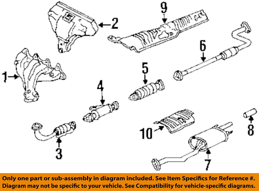 HONDA OEM 1995 Accord 2.2L-L4 Exhaust System-Catalytic Converter