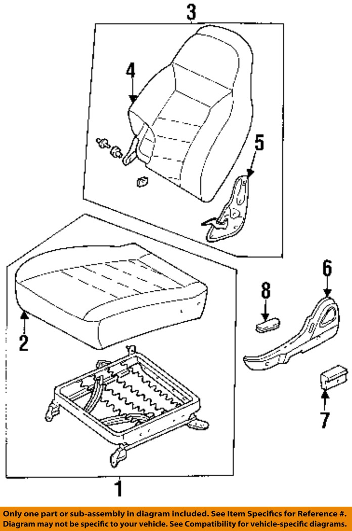 FORD OEM 1997 Aspire-Seat Cover Right F7BZ6160052A | eBay