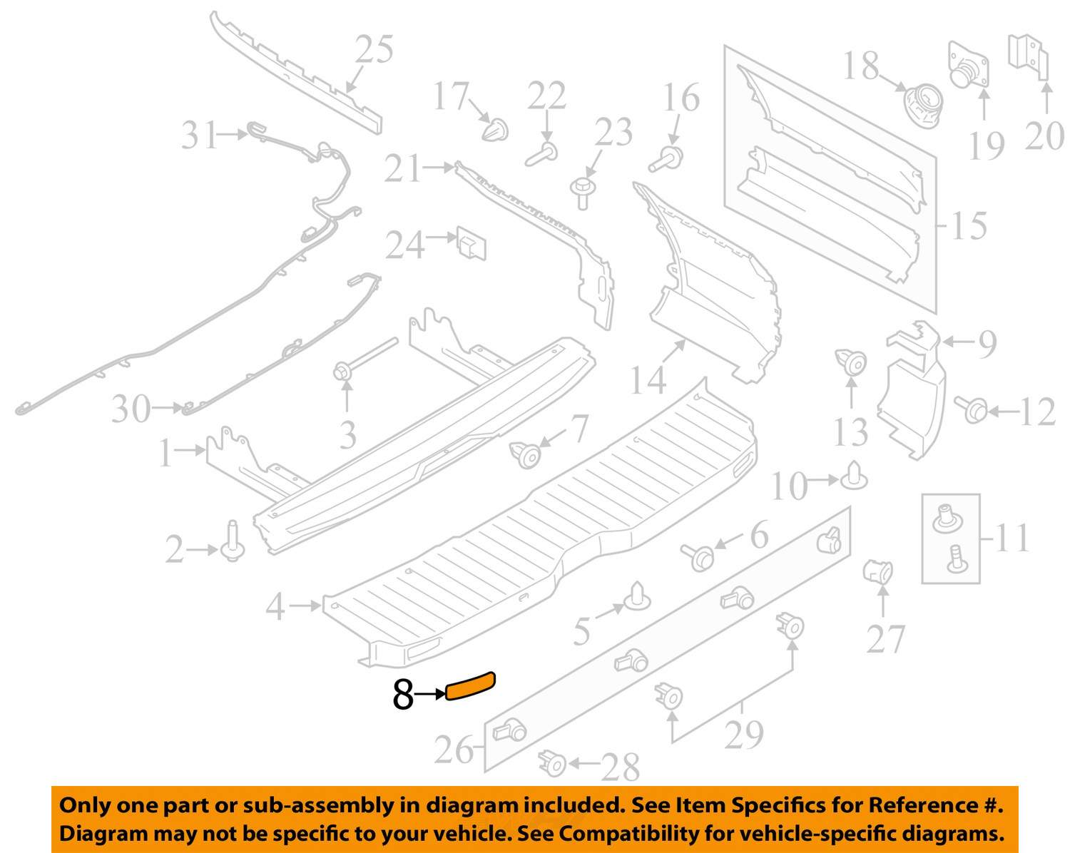 Ford transit bumper reflector