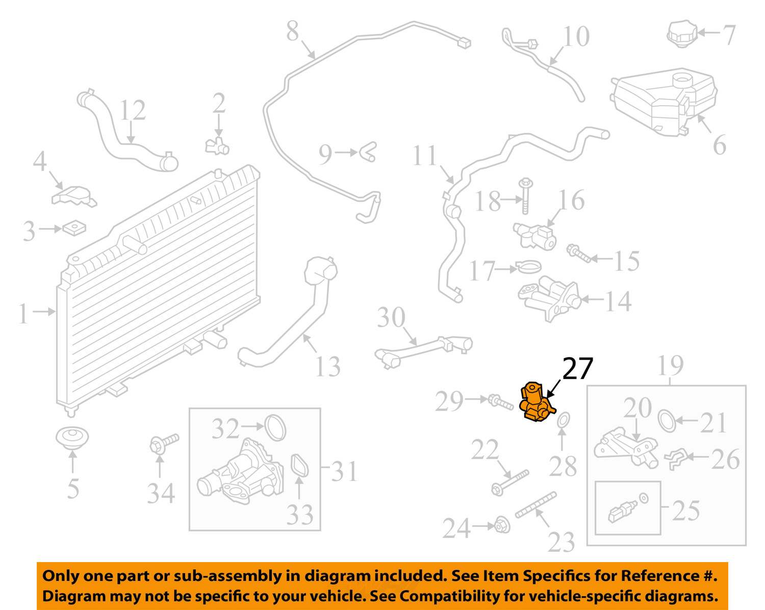 Ford OEM 2013-2015 Various Models 1.6L-L4 Radiator Valve BM5Z-18495-C Factory