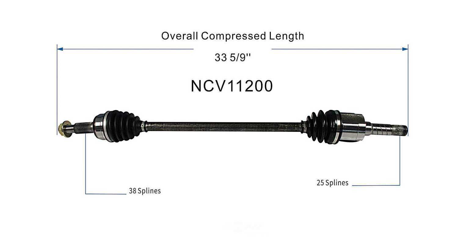 GSP NORTH AMERICA INC. - New CV Axle (Rear Left) - AD8 NCV11200