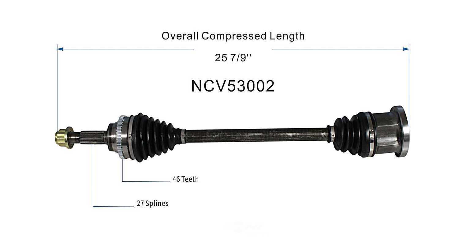 GSP NORTH AMERICA INC. - New CV Axle (Front Left) - AD8 NCV53002