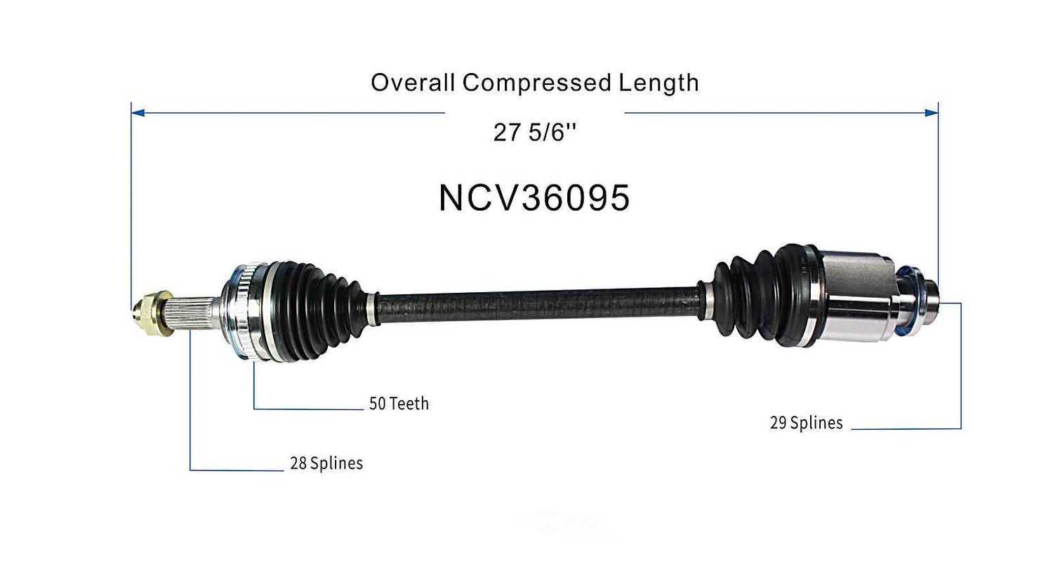 GSP NORTH AMERICA INC. - New CV Axle (Rear Right) - AD8 NCV36095