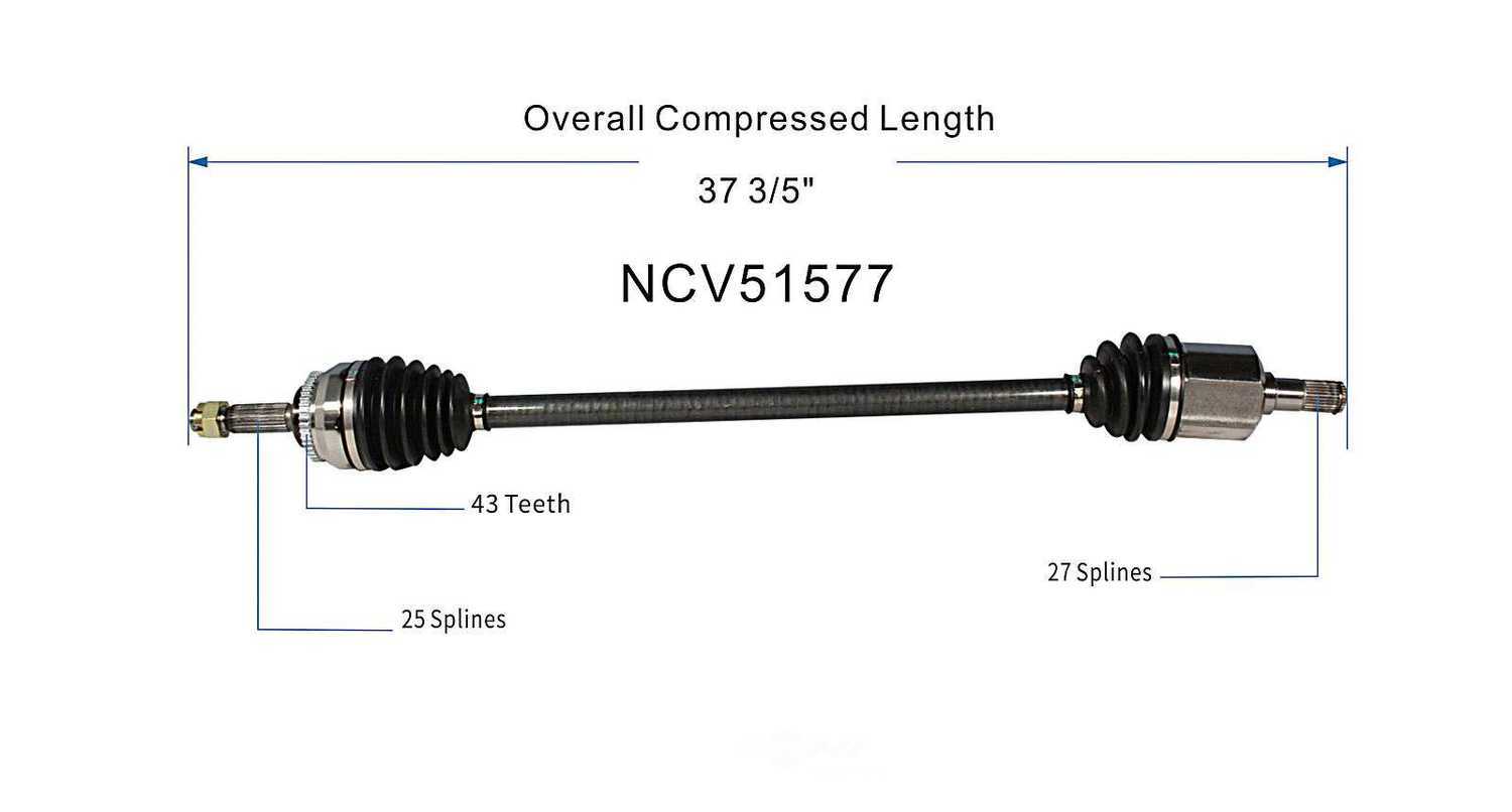 GSP NORTH AMERICA INC. - New CV Axle - AD8 - ncv51577