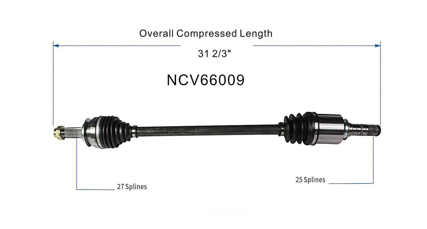 GSP NORTH AMERICA INC. - New CV Axle - AD8 - ncv66009