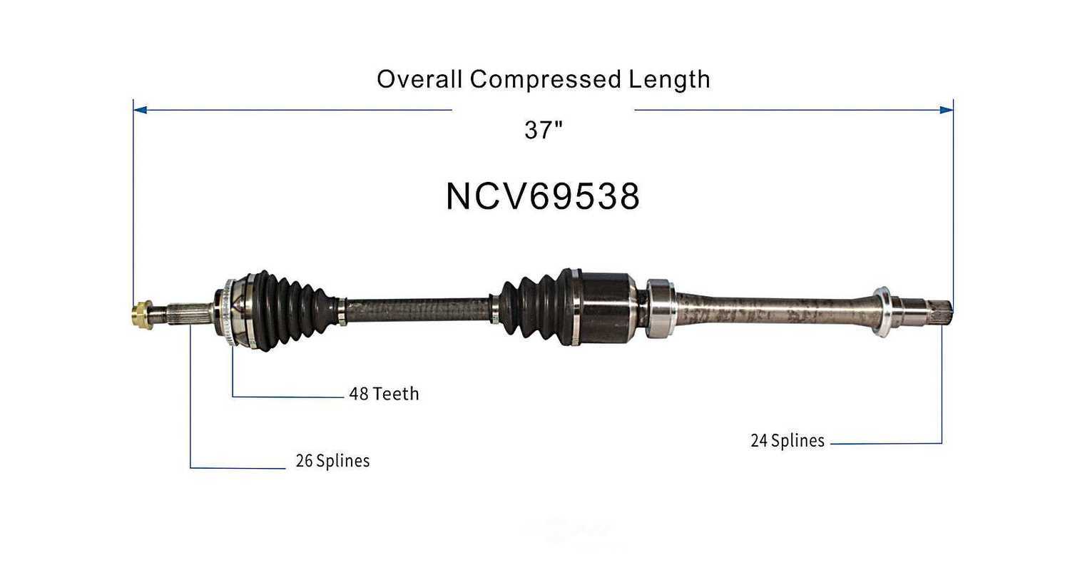 GSP NORTH AMERICA INC. - New CV Axle (Front Right) - AD8 NCV69538