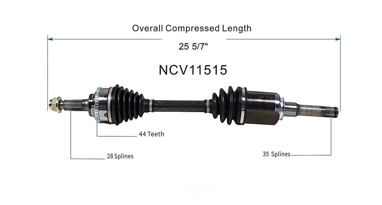 GSP NORTH AMERICA INC. - New CV Axle (Front Left) - AD8 NCV11515