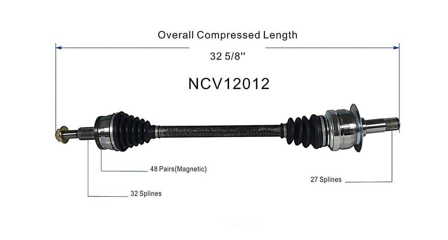 GSP NORTH AMERICA INC. - New CV Axle (Rear Left) - AD8 NCV12012