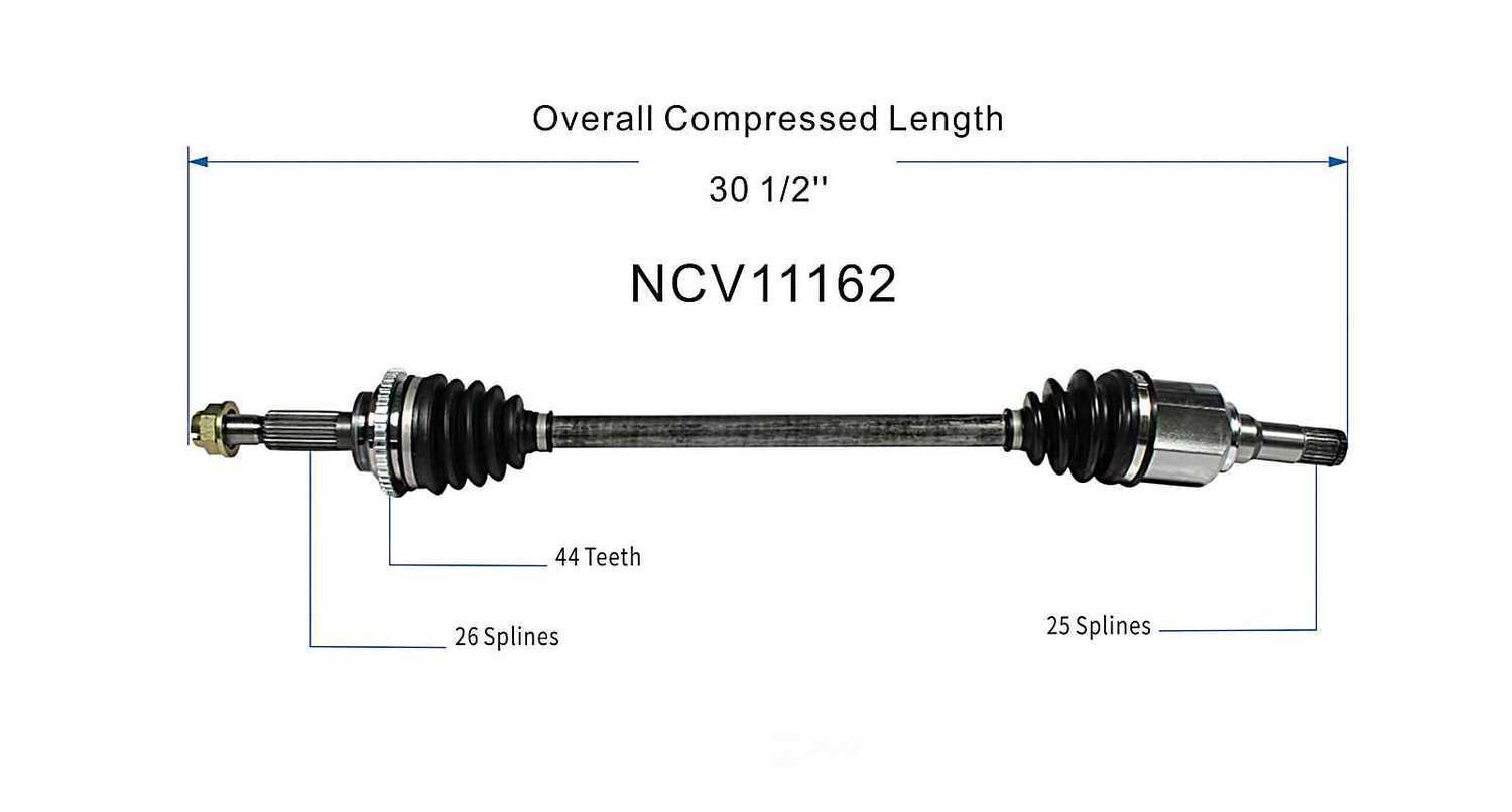 GSP NORTH AMERICA INC. - New CV Axle (Rear Left) - AD8 NCV11162