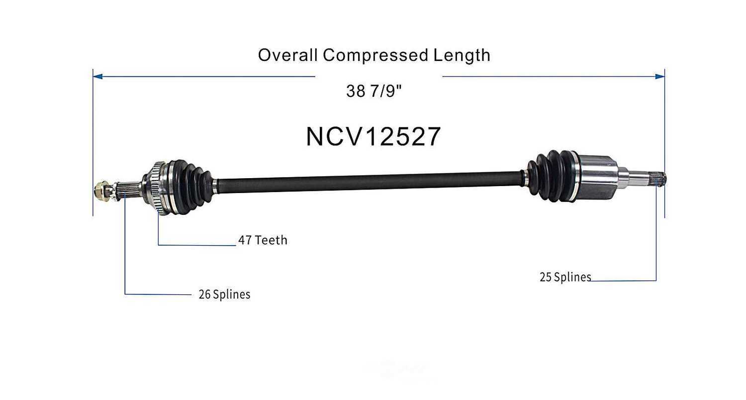 GSP NORTH AMERICA INC. - New CV Axle (Front Right) - AD8 NCV12527