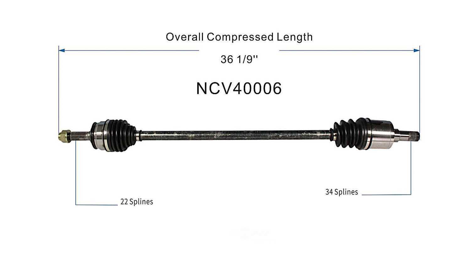 GSP NORTH AMERICA INC. - New CV Axle - AD8 - ncv40006