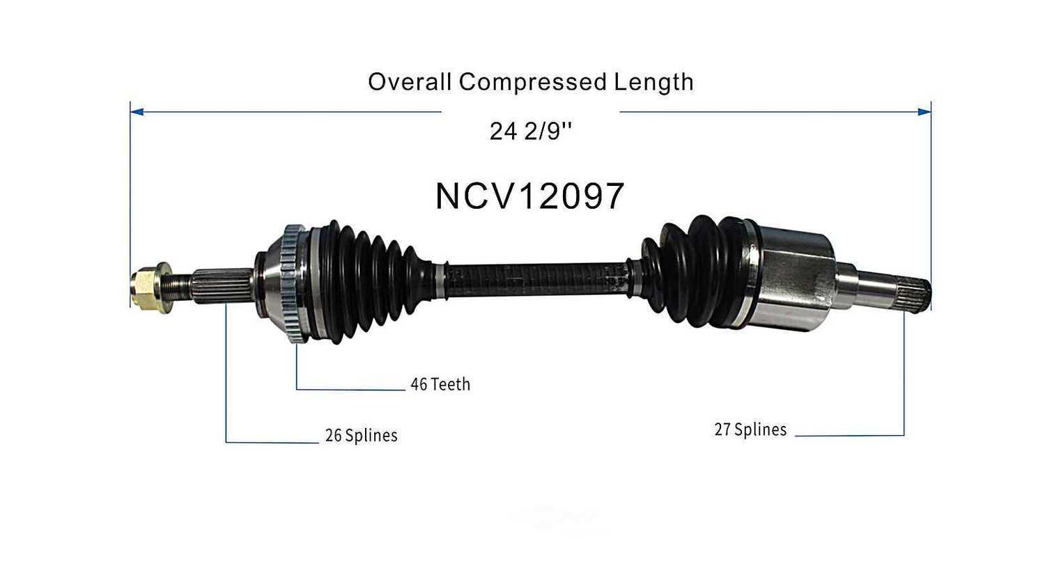 GSP NORTH AMERICA INC. - New CV Axle - AD8 - ncv12097