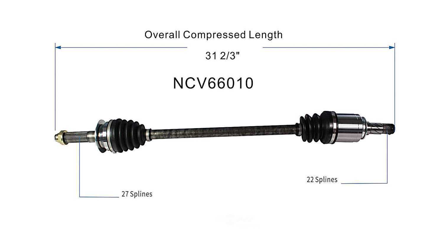 GSP NORTH AMERICA INC. - New CV Axle - AD8 - ncv66010