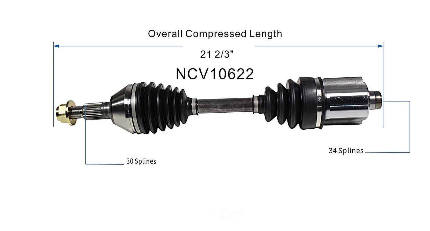 GSP NORTH AMERICA INC. - New CV Axle (Front) - AD8 NCV10622