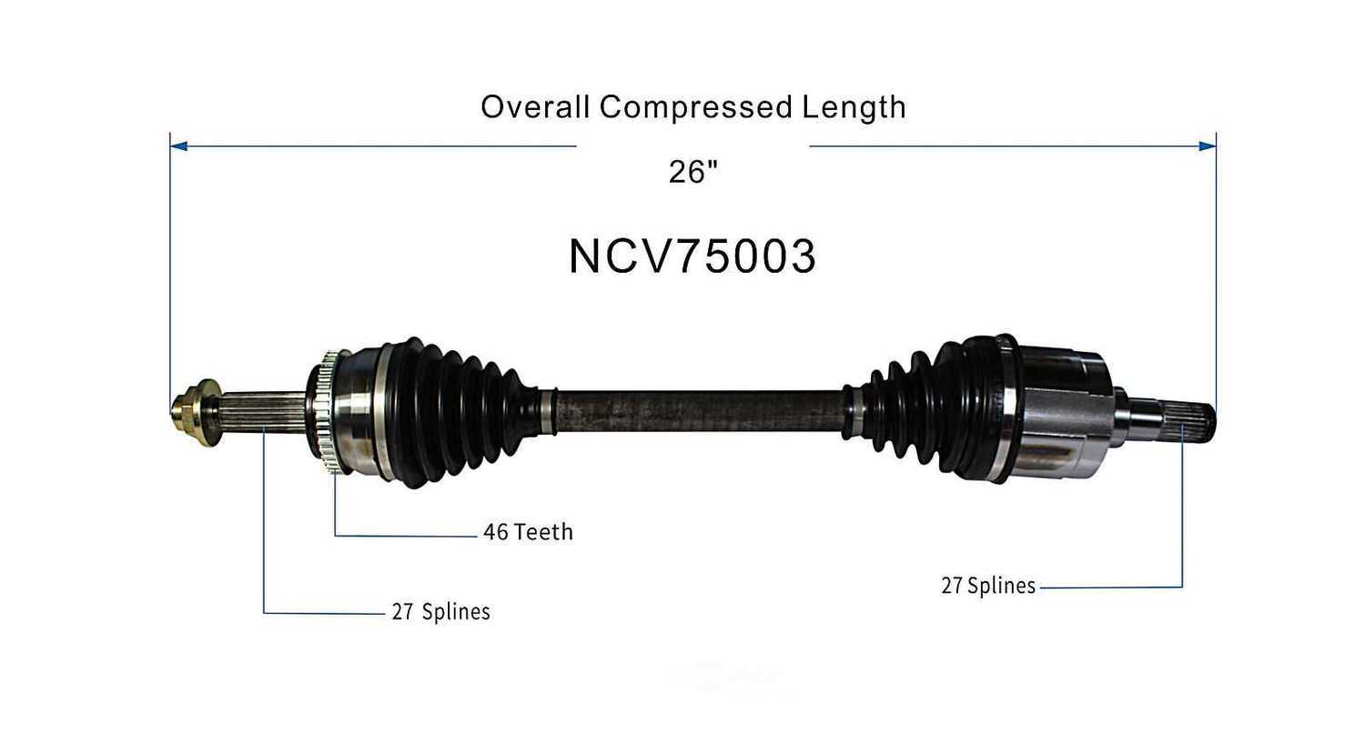 GSP NORTH AMERICA INC. - New CV Axle (Front Left) - AD8 NCV75003