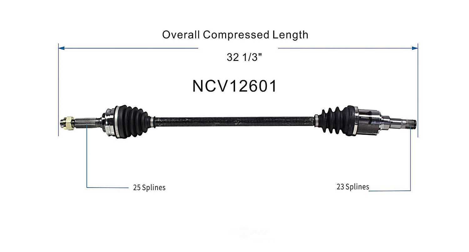 GSP NORTH AMERICA INC. - New CV Axle (Rear Right) - AD8 NCV12601