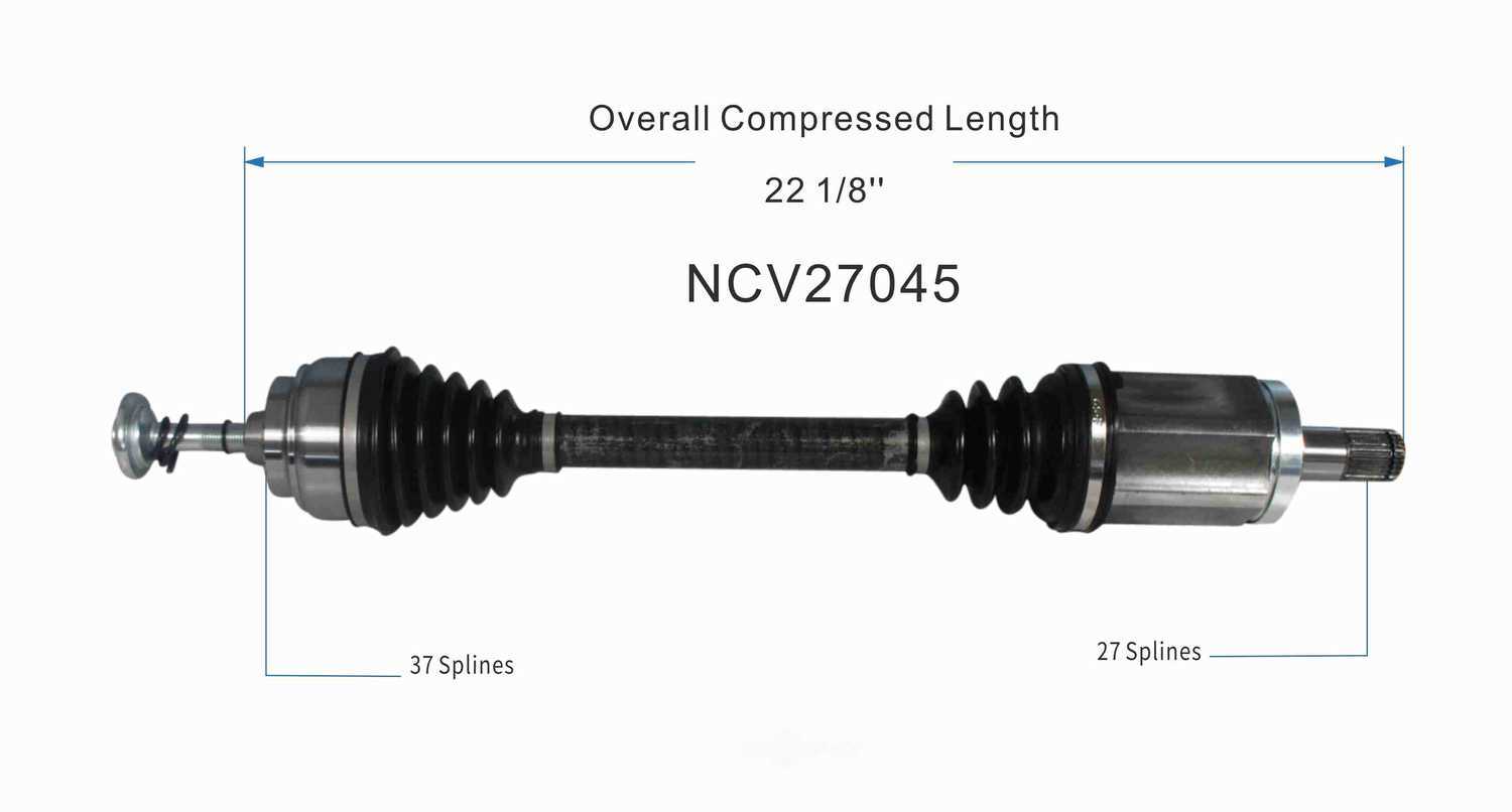 GSP NORTH AMERICA INC. - New CV Axle (Front Left) - AD8 NCV27045