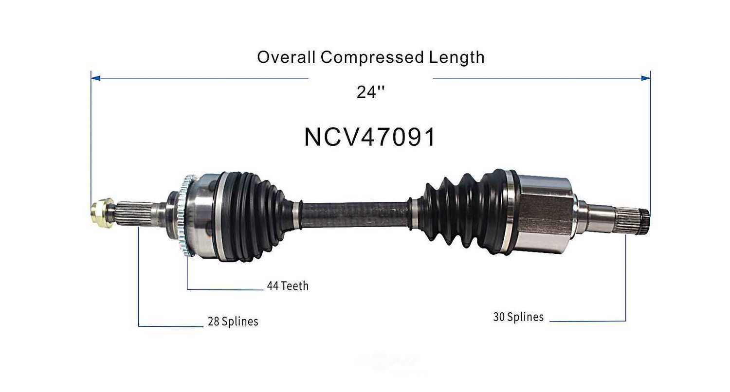 GSP NORTH AMERICA INC. - New CV Axle - AD8 - ncv47091