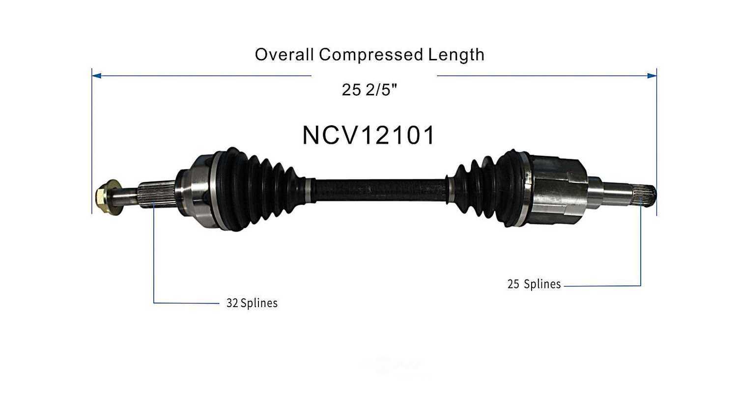 GSP NORTH AMERICA INC. - New CV Axle (Front Left) - AD8 NCV12101