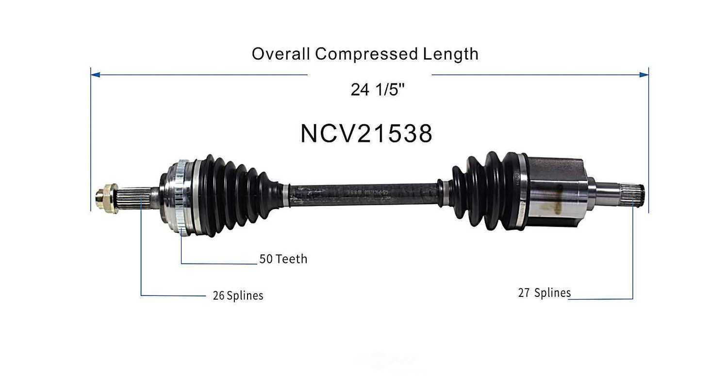 GSP NORTH AMERICA INC. - New CV Axle - AD8 NCV21538