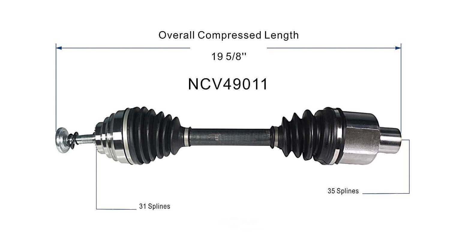 GSP NORTH AMERICA INC. - New CV Axle - AD8 - ncv49011
