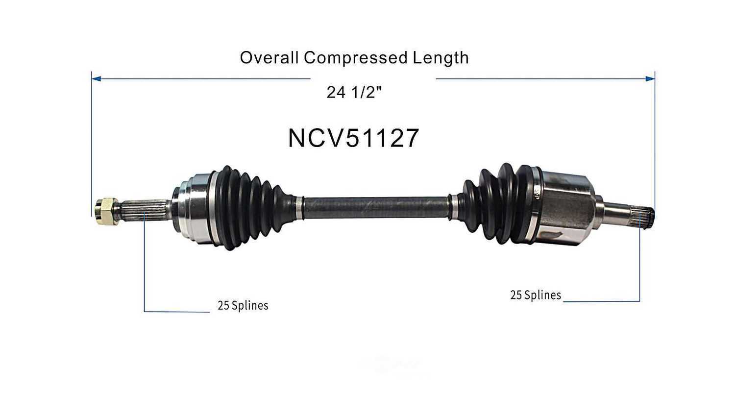 GSP NORTH AMERICA INC. - New CV Axle - AD8 - ncv51127