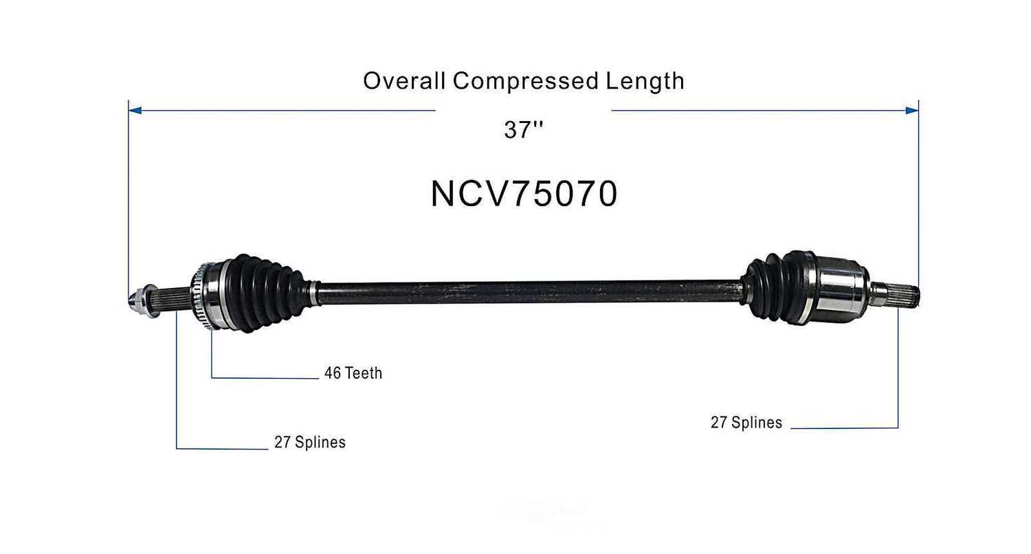 GSP NORTH AMERICA INC. - New CV Axle (Front Right) - AD8 NCV75070