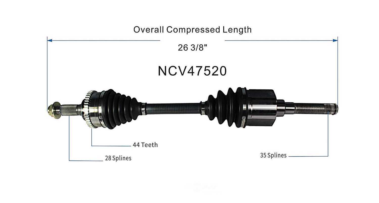 GSP NORTH AMERICA INC. - New CV Axle - AD8 NCV47520