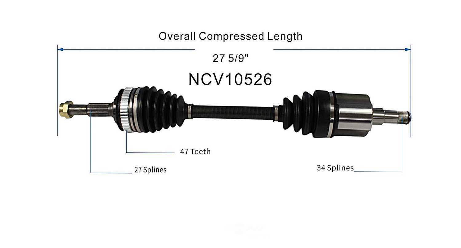 GSP NORTH AMERICA INC. - New CV Axle (Front Right) - AD8 NCV10526