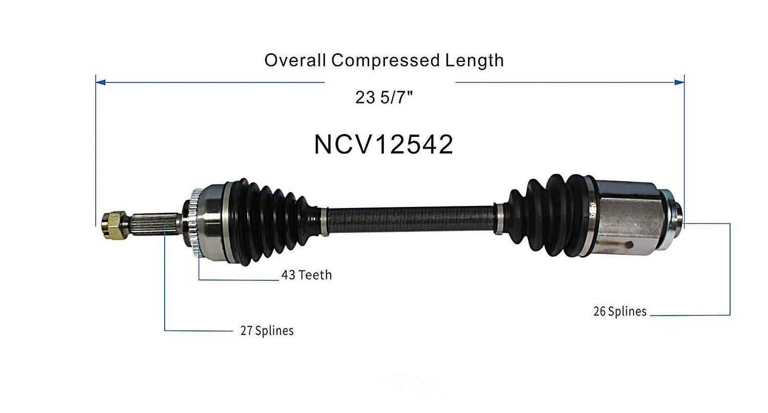 GSP NORTH AMERICA INC. - New CV Axle - AD8 - ncv12542
