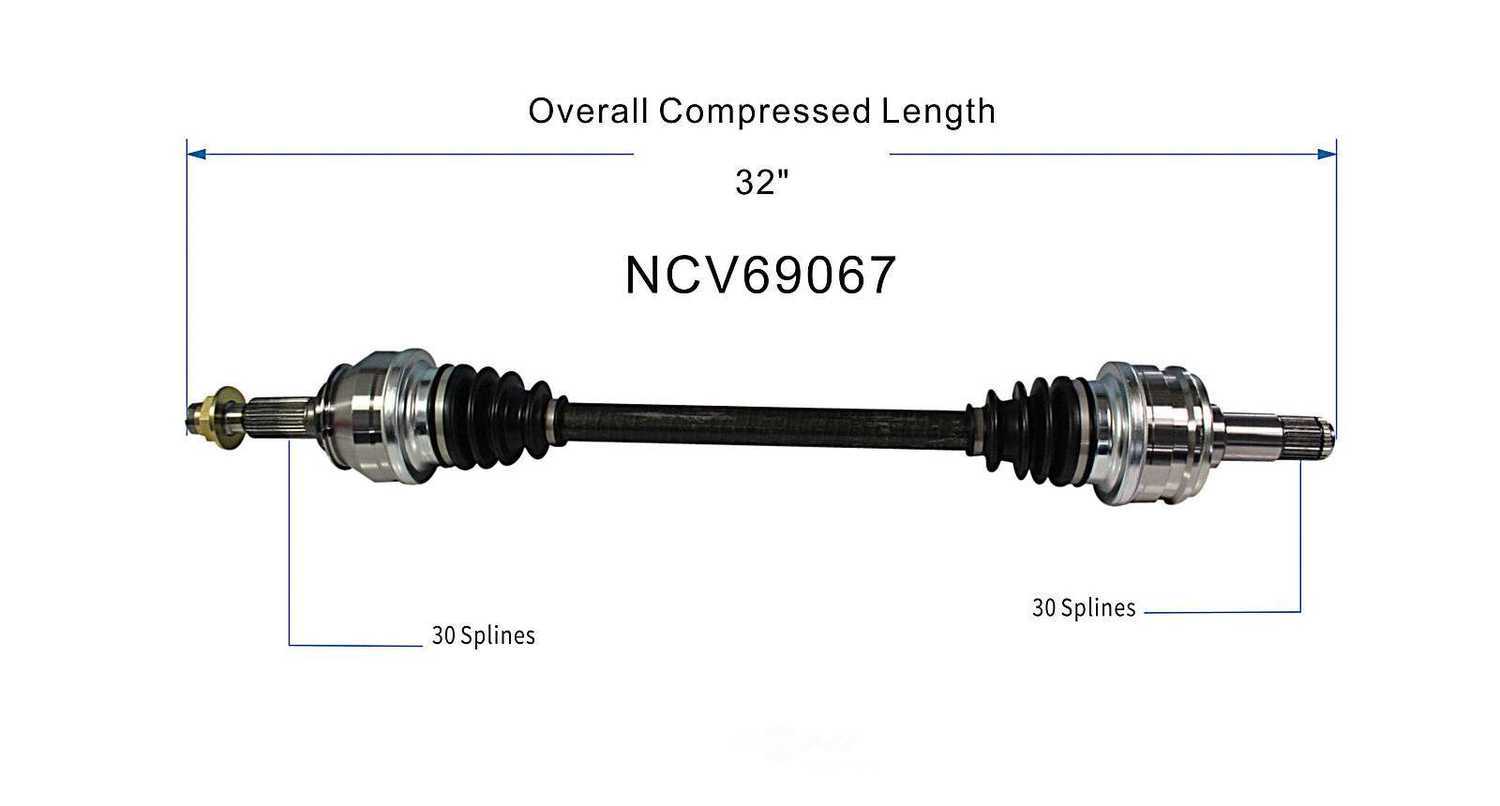 GSP NORTH AMERICA INC. - New CV Axle (Rear Right) - AD8 NCV69067