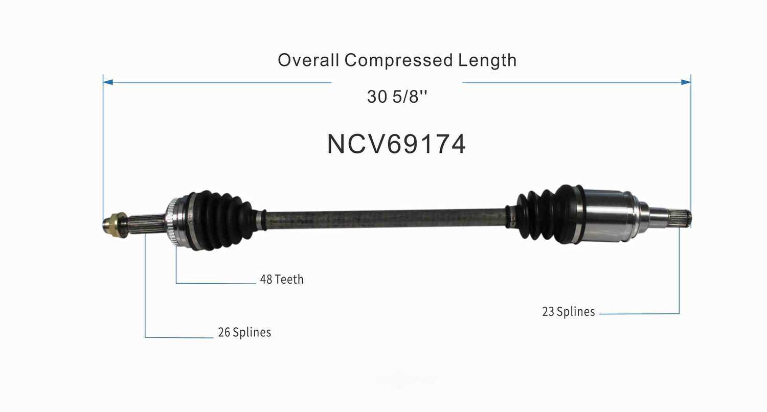 GSP NORTH AMERICA INC. - New CV Axle - AD8 - ncv69174