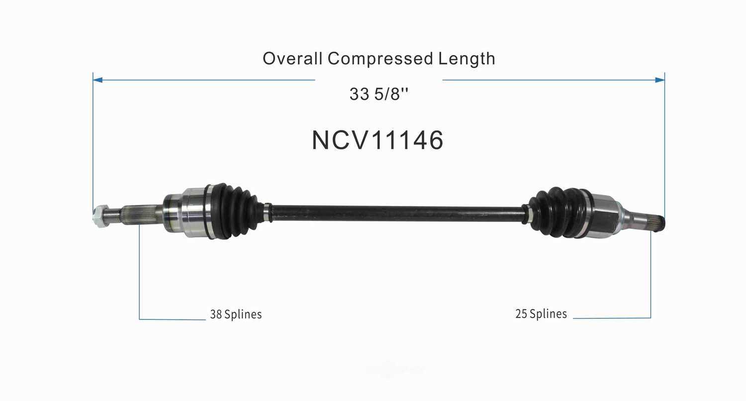 GSP NORTH AMERICA INC. - New CV Axle - AD8 - ncv11146