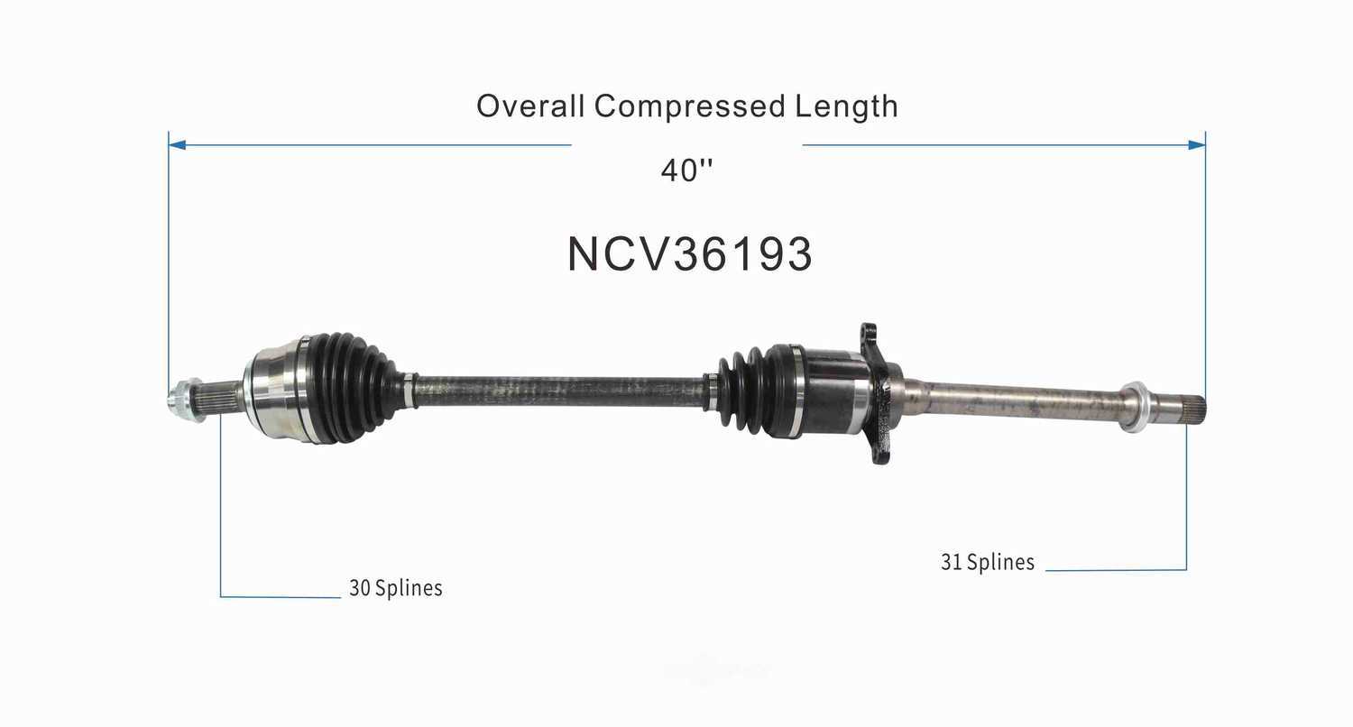 GSP NORTH AMERICA INC. - New CV Axle (Front Right) - AD8 NCV36193