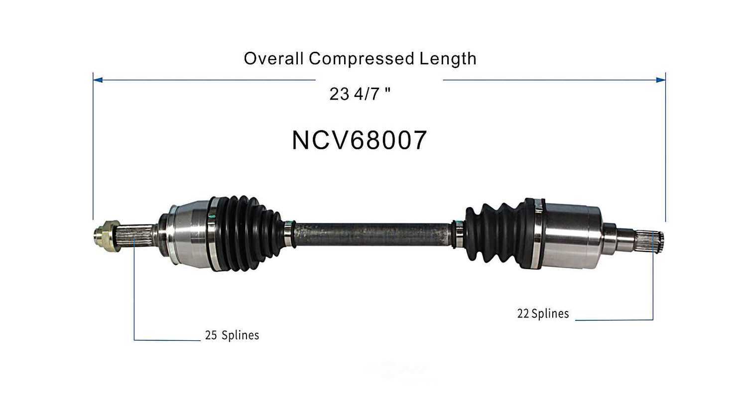 GSP NORTH AMERICA INC. - New CV Axle - AD8 - ncv68007