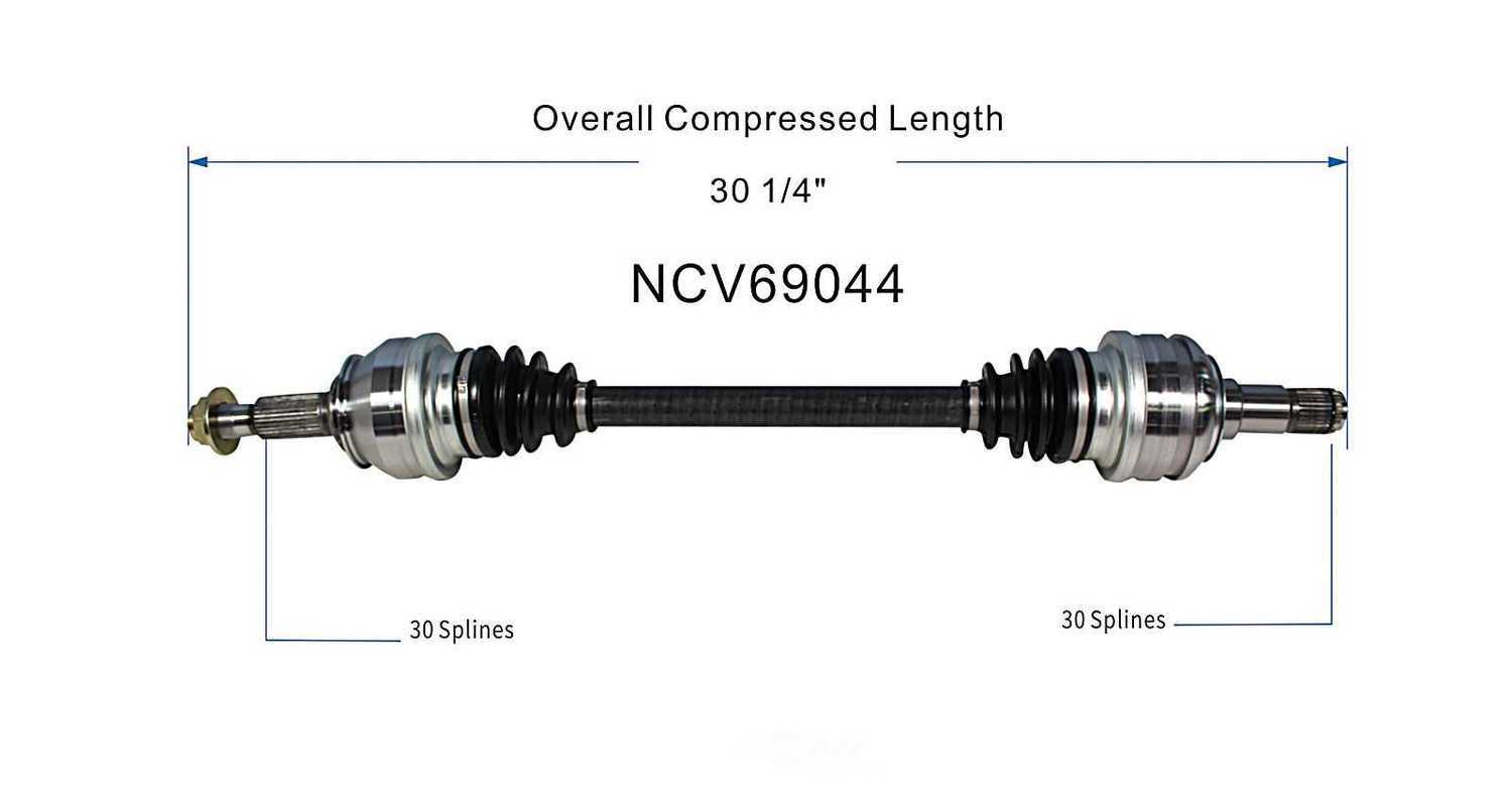 GSP NORTH AMERICA INC. - New CV Axle (Rear Left) - AD8 NCV69044